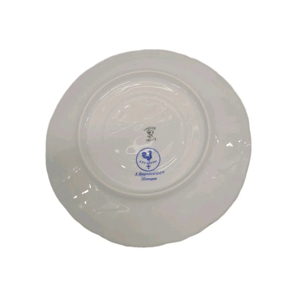 Raynaud Limoges Ceralene Marie Antoinette Gold on White Plates SET OF 8‎